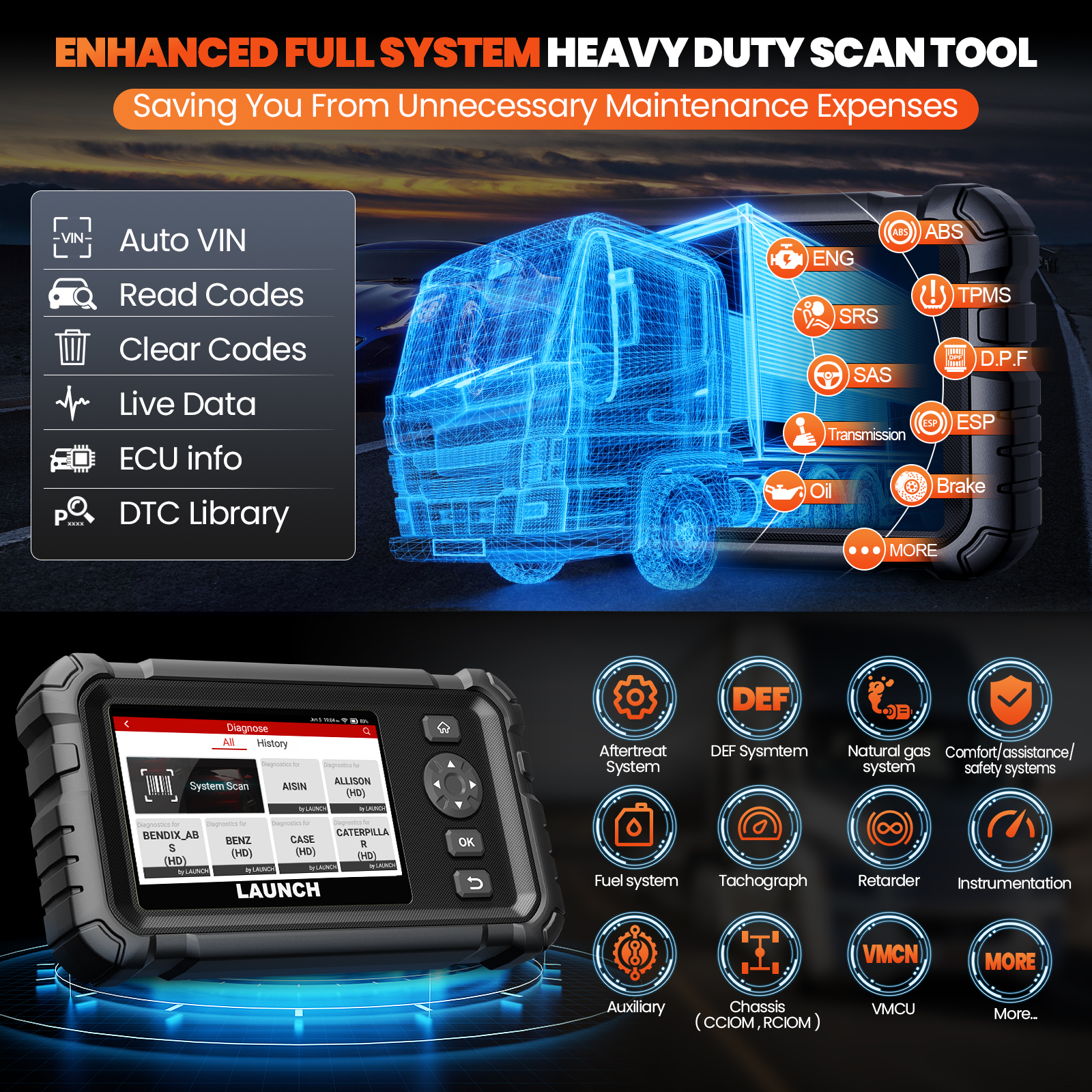 LAUNCH CRP129 HD Elite 24V Hea - Heavy Equipment Diagnostic Tool のレビューと価格
