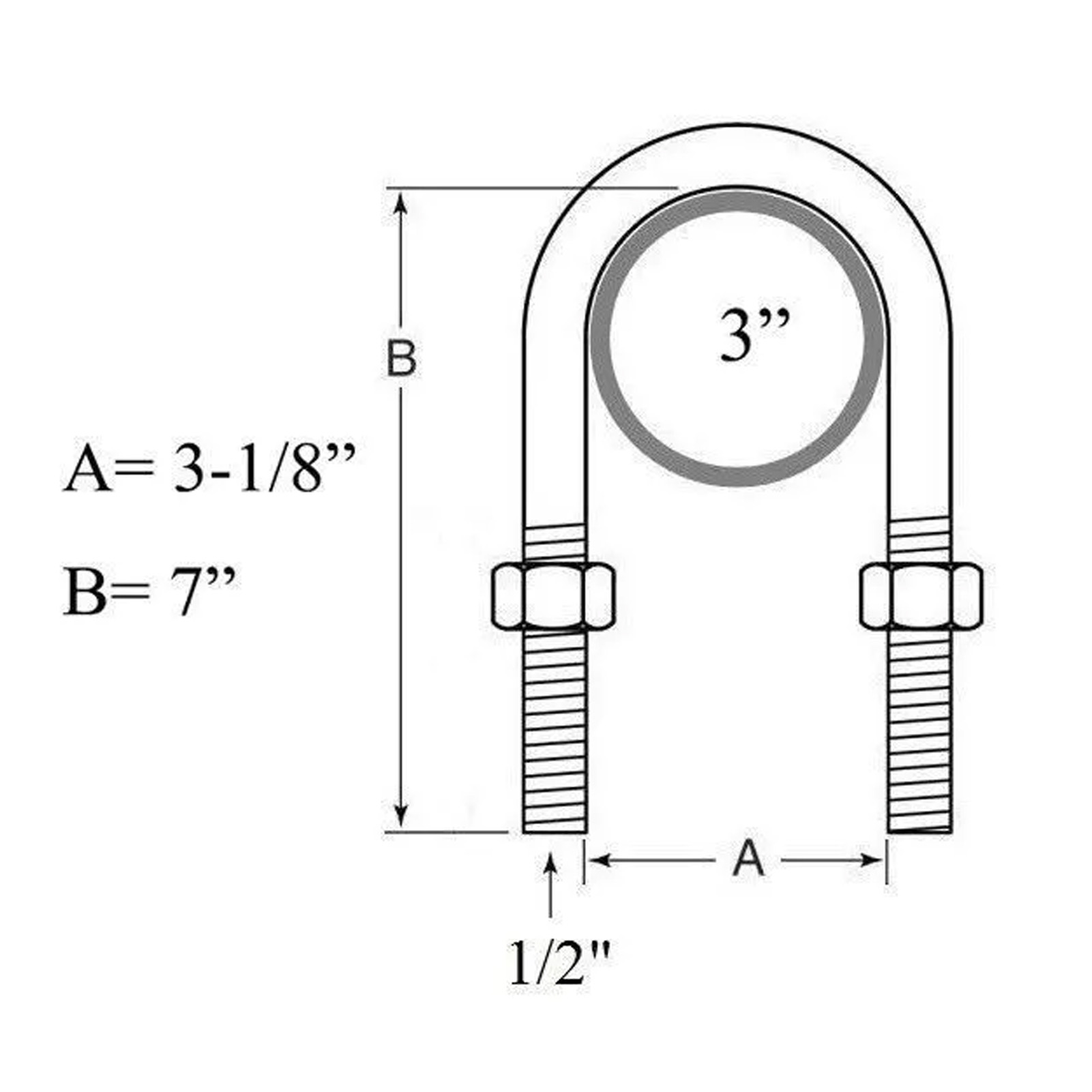 3 Inch 5200 to 7000lb U Bolt K - Heavy Equipment Hauling のレビューと価格