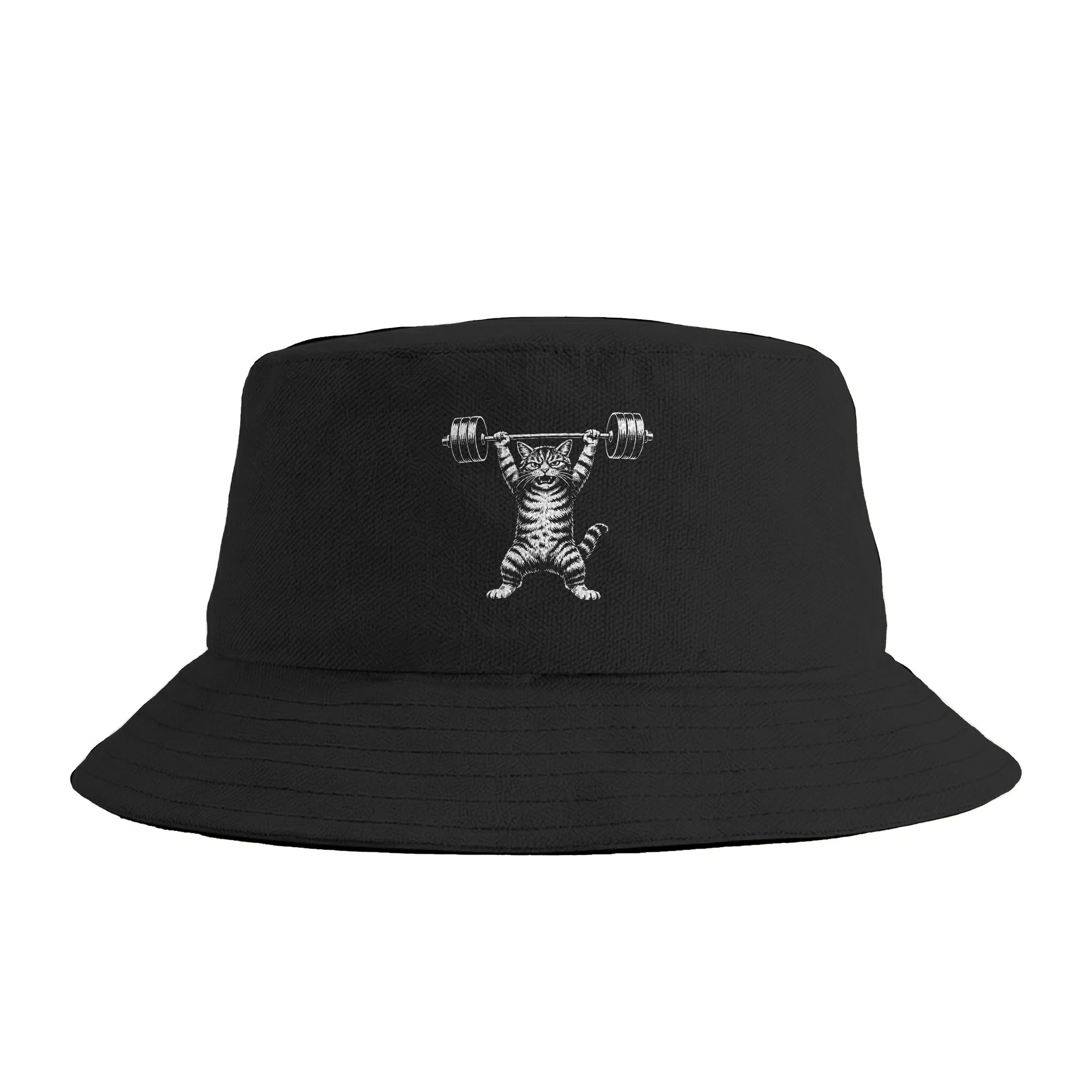 Weight Lifting Cat Bucket Hat  - Heavy Equipment Cat のレビューと価格