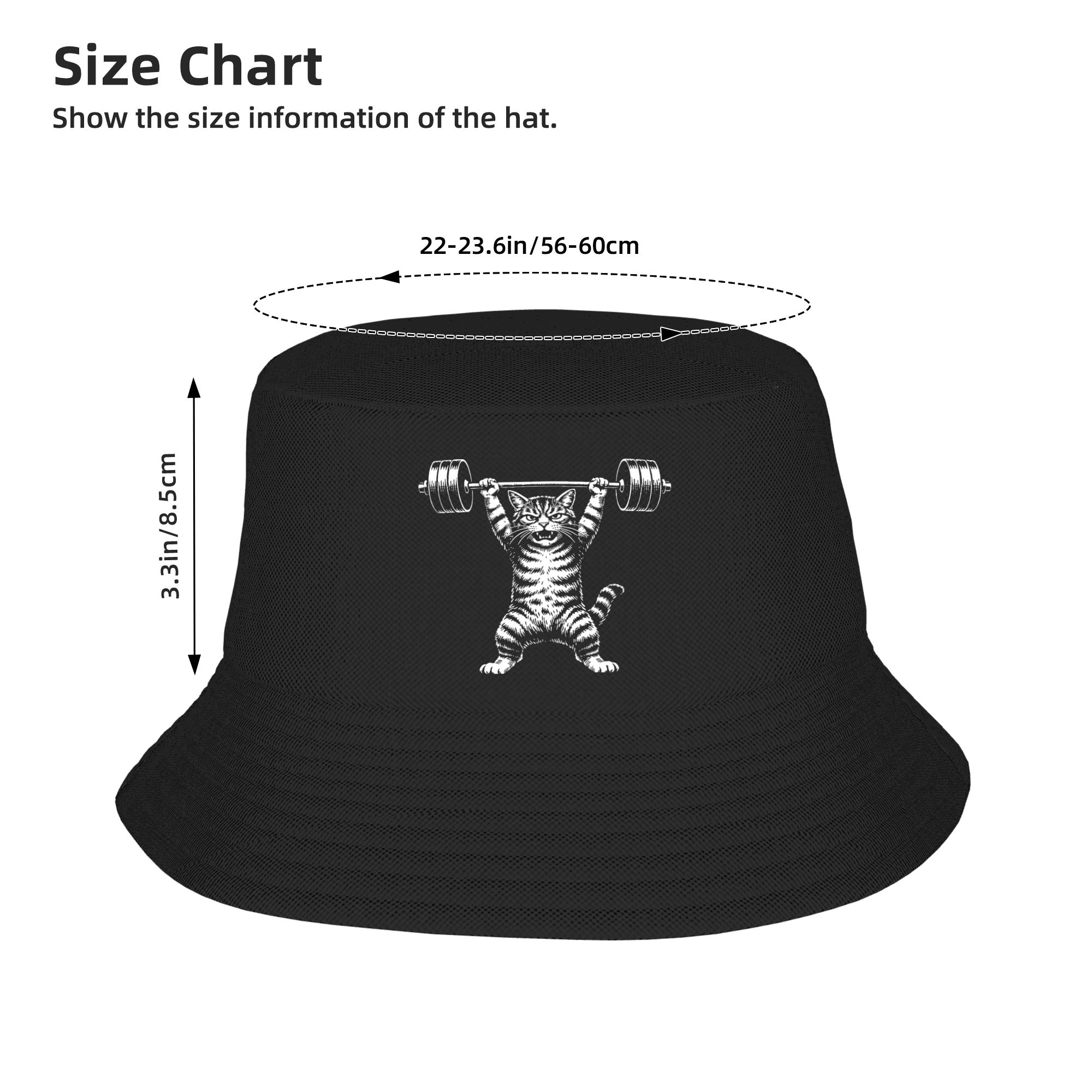 Weight Lifting Cat Bucket Hat  - Heavy Equipment Cat のレビューと価格
