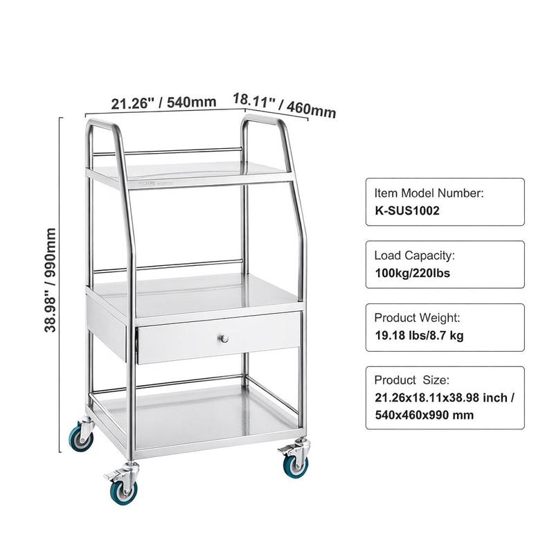 Medical Trolley 23.6x15.7x33.4 - Heavy Equipment In Construction のレビューと価格